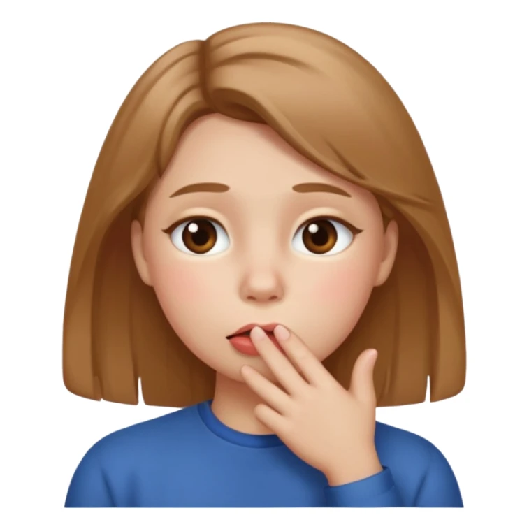 Hand over mouth with blushed cheeks sticker