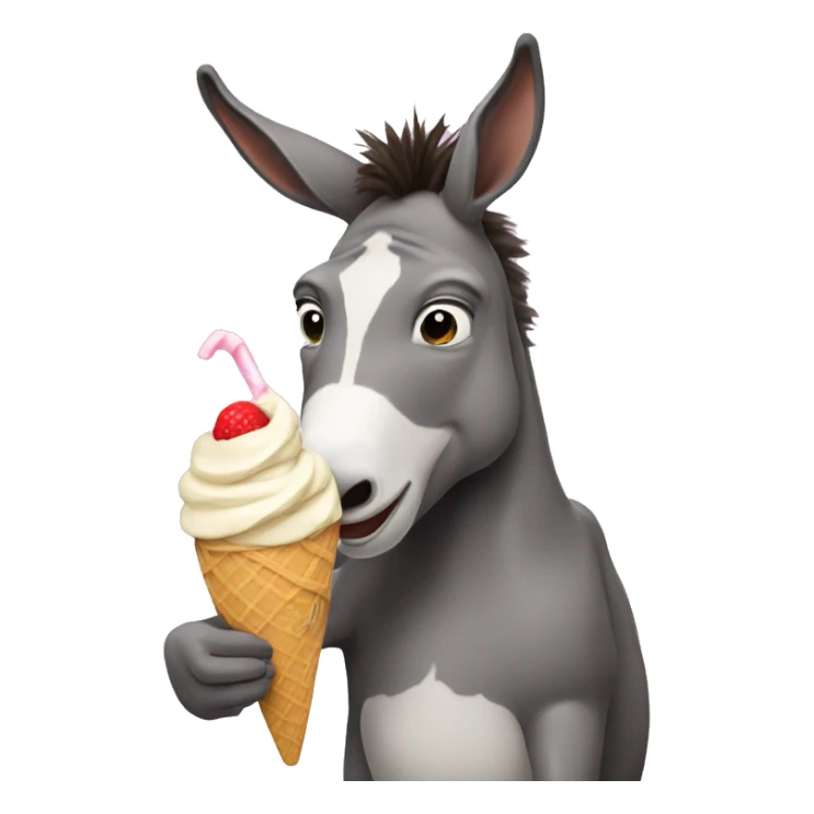 Donkey eating ice cream sticker