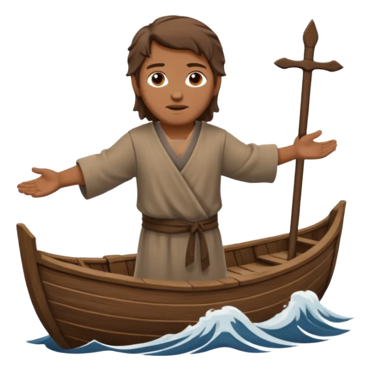 Biblical Noah on a boat sticker