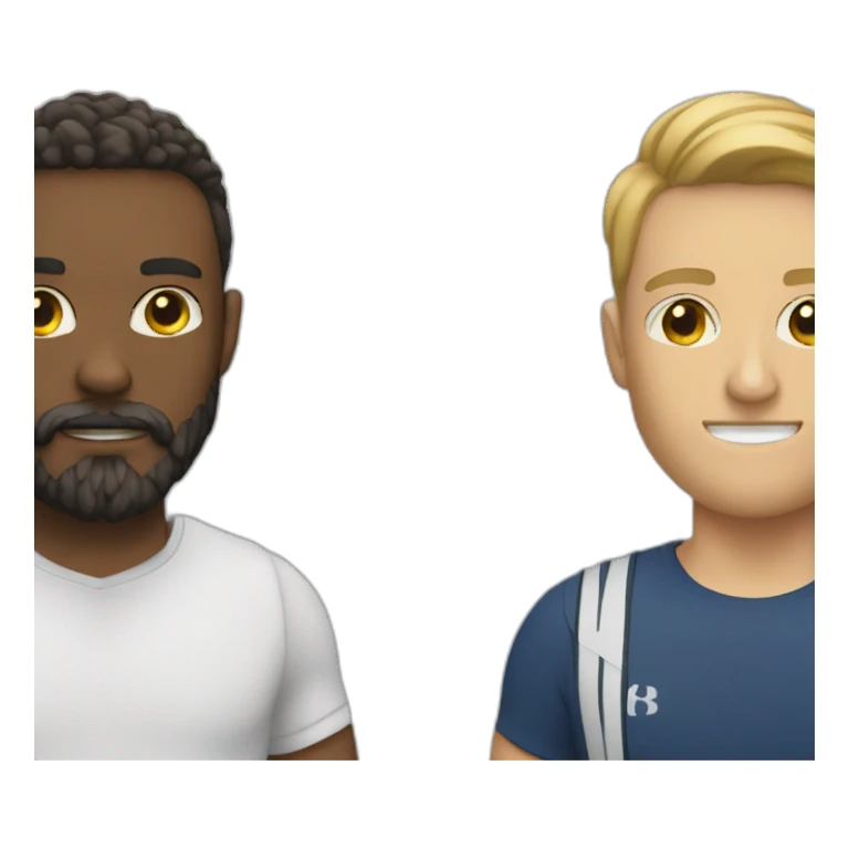 talk between two withe runners one tall skin with beard one tall and strong sticker