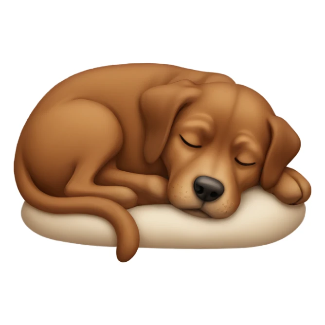 Brown dog sleeping curled up sticker