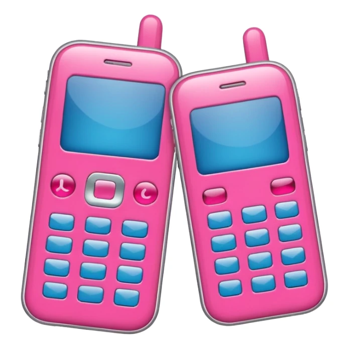 two pink cellphones switching with each other sticker