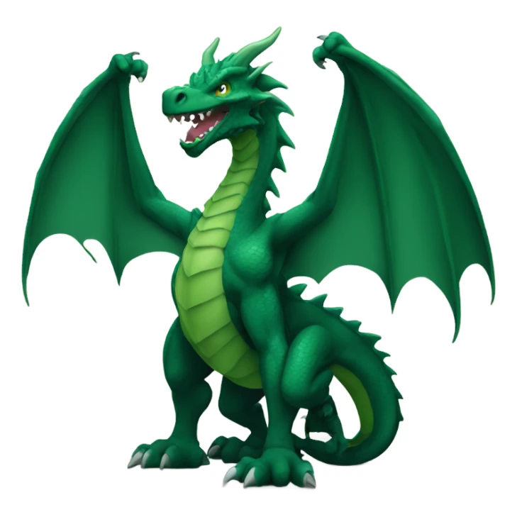 Dark green muscular dragon sticker