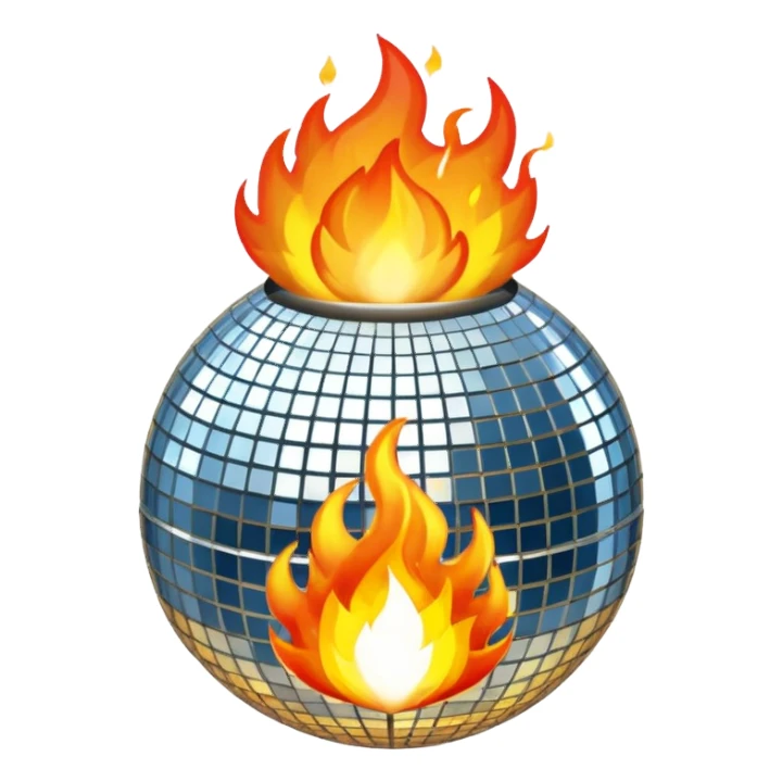disco ball on fire sticker