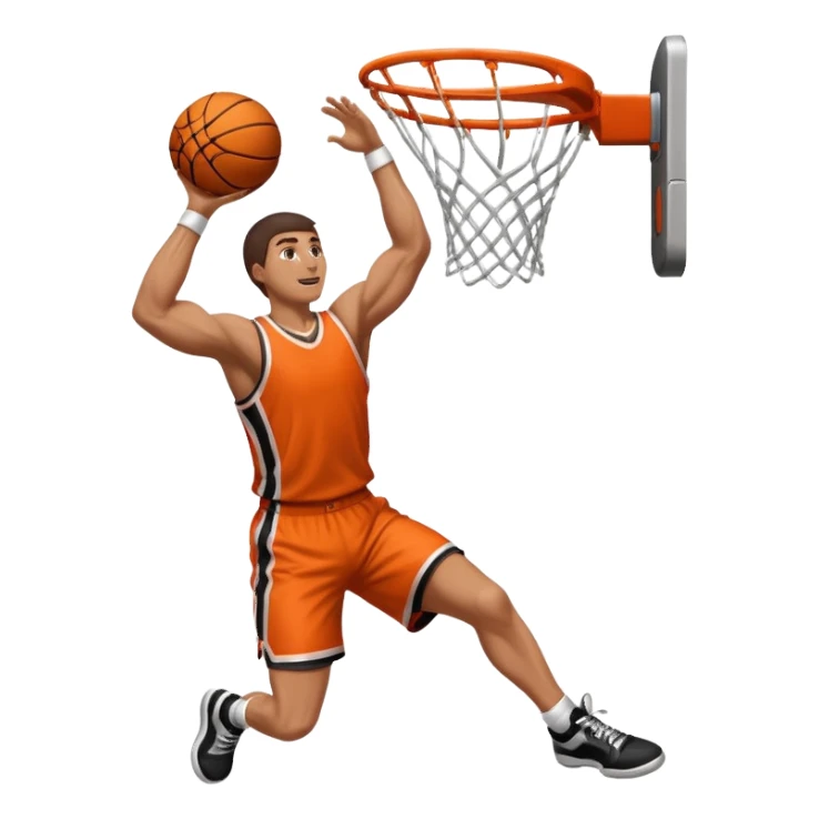 an arm dunking a basketball into a hoop sticker