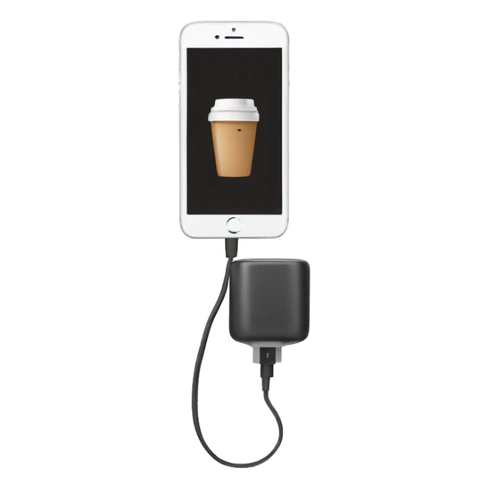 Phone charger and coffee sticker
