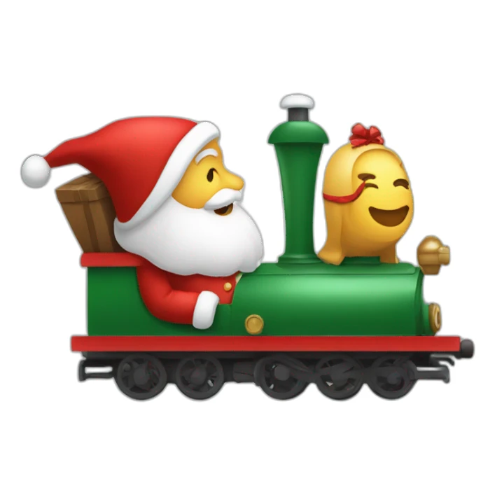 Père noël sur son trainaut sticker