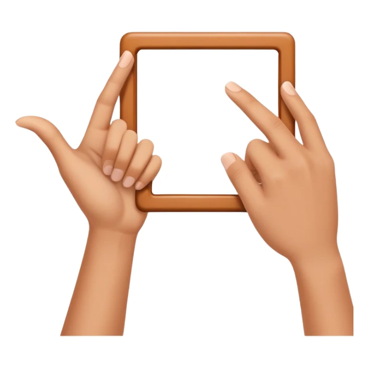 hands showing rectangle frame gesture, photography focus sticker
