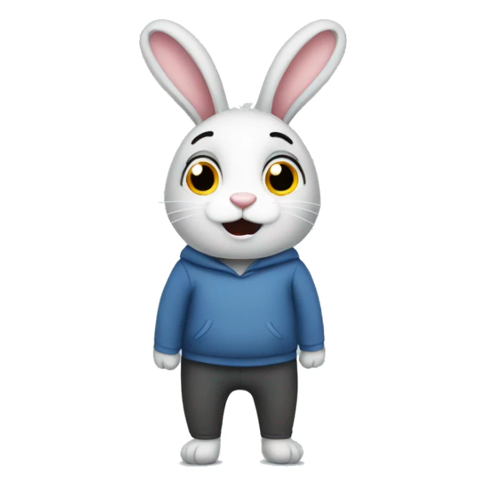 anxious rabbit in leggings sticker