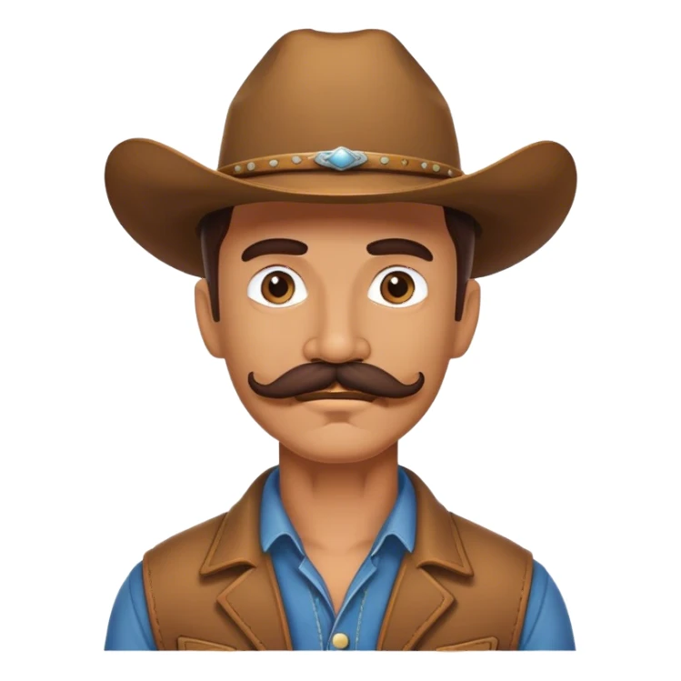 Cowboy with a mustache sticker