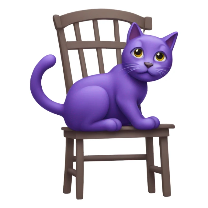 Purple cat climbing a chair  sticker