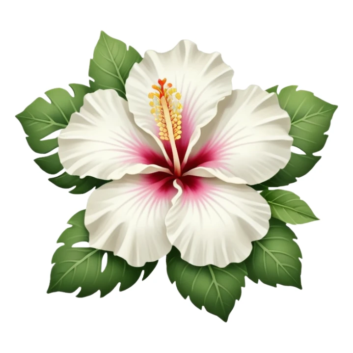 An white hibiscus emoji sticker