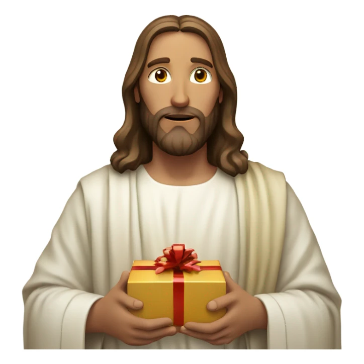 Jesus Christ holding a gift sticker