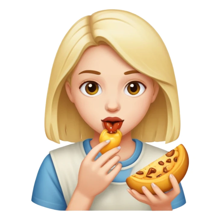 Tayla eating sticker