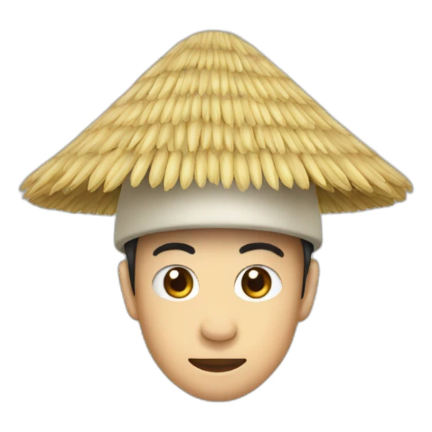 asian rice hat on monkey sticker