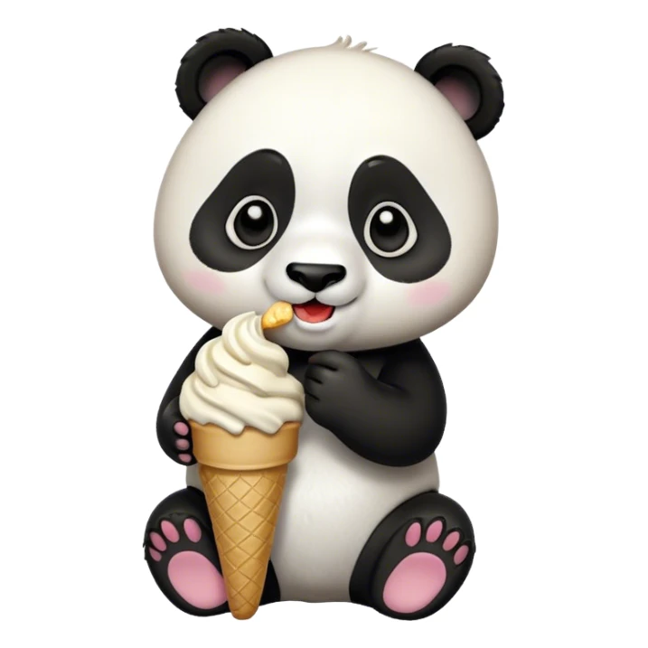 Panda eating ice cream  sticker