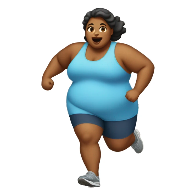 fat girl running sticker