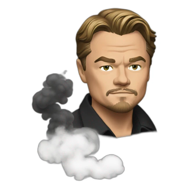 Leonardo DiCaprio with smoke sticker