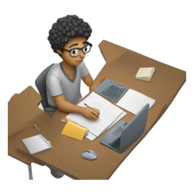 Computer science student studying hard for exam sticker