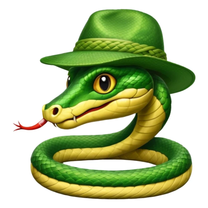 şapka takan yılan sticker