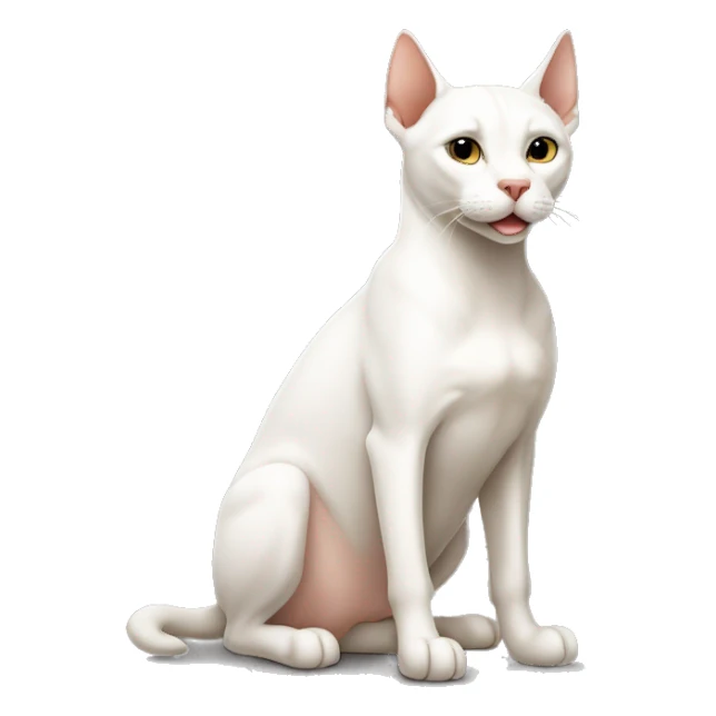 White cat sitting with Doberman  sticker