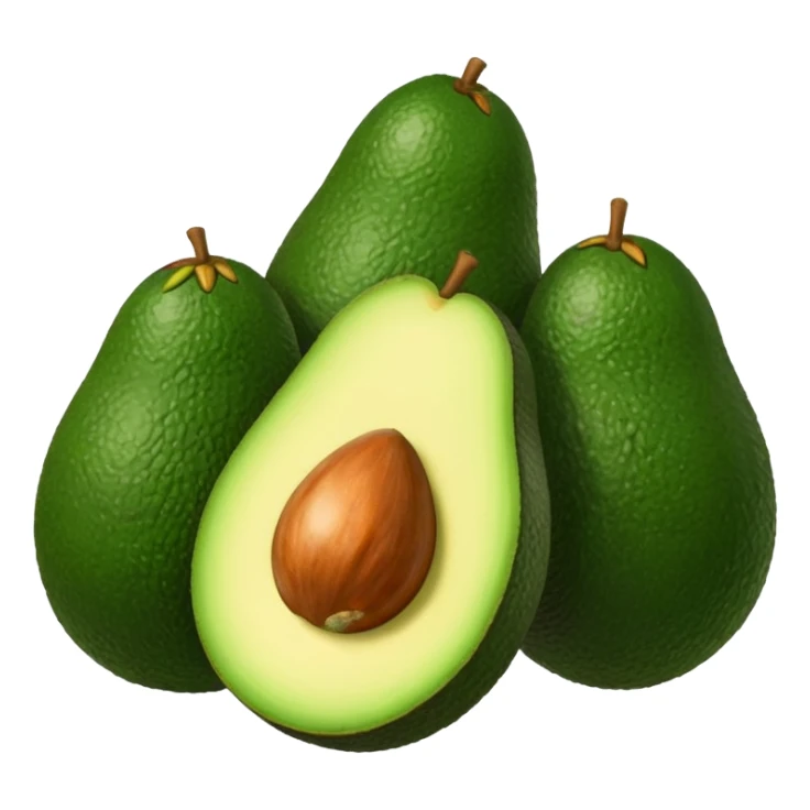 5 avocados NOT sliced sticker