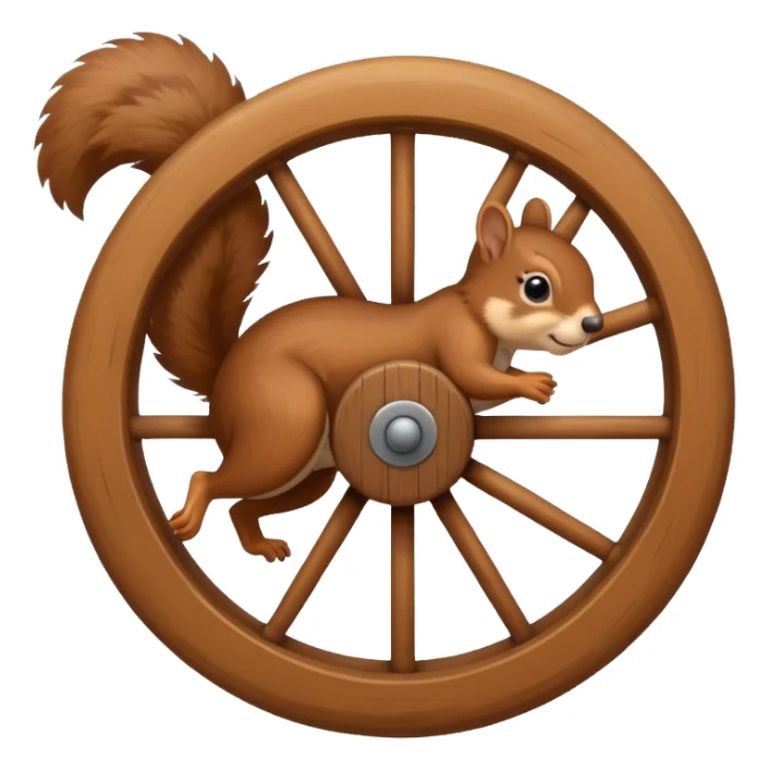 squirrel running in a wheel sticker