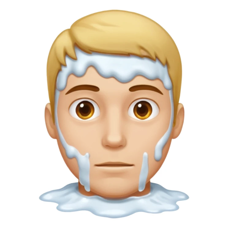 Guy face with white goo sticker