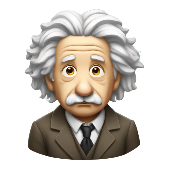 Einstein with sad face sticker