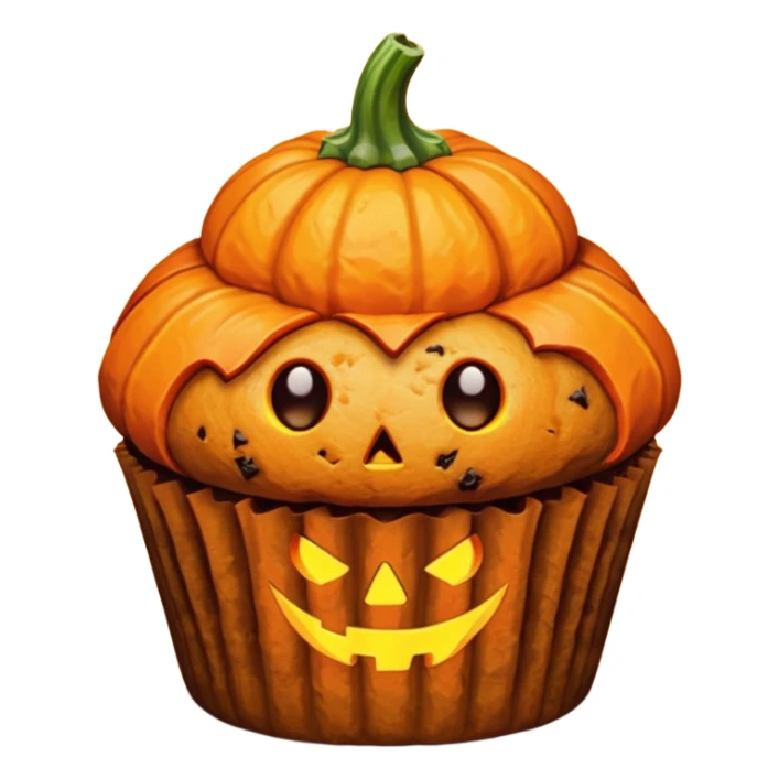 halloween muffin with pumpkin decoration sticker