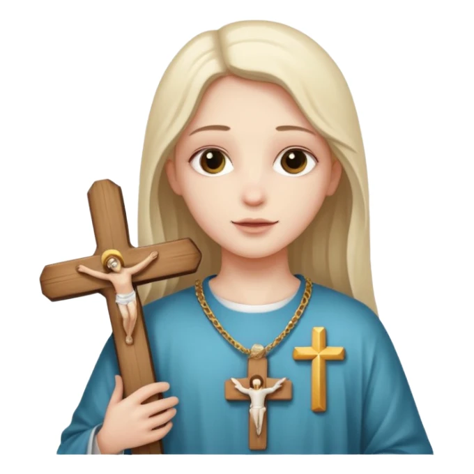 Holding a crucifix  sticker