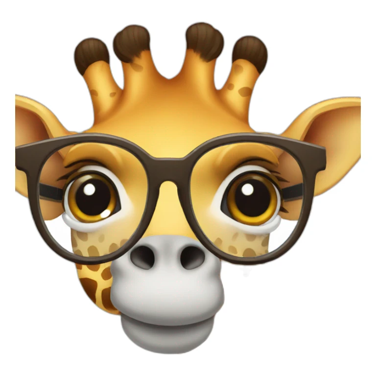 giraffe face wearing glasses sticker