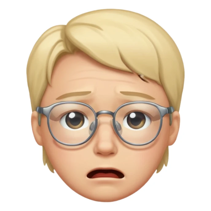 Crying with glasses sticker