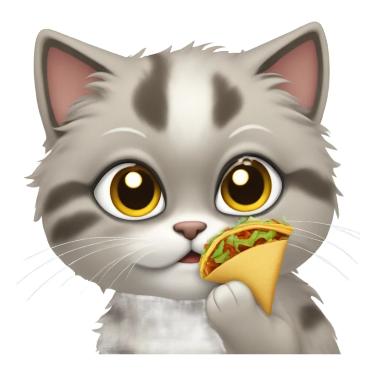 Kitten eating a taco  sticker