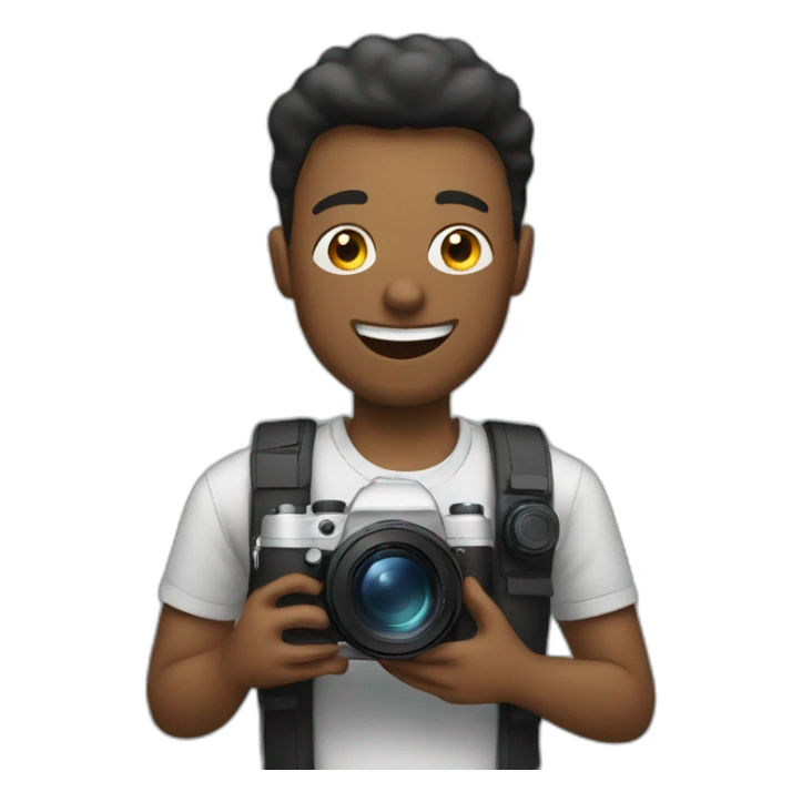 Men take picture with camera sticker