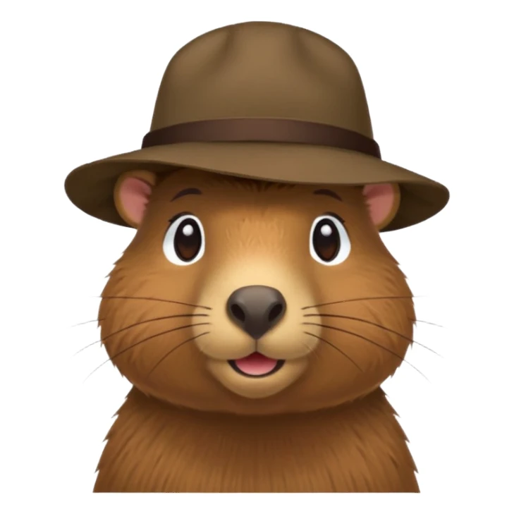 Make me a capybara in a hat sticker