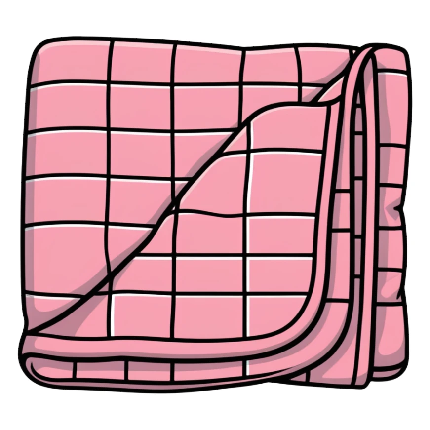 cozy pink checkered blanket sticker