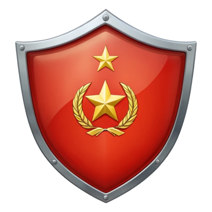 a shiny shield with the USSR flag inside sticker