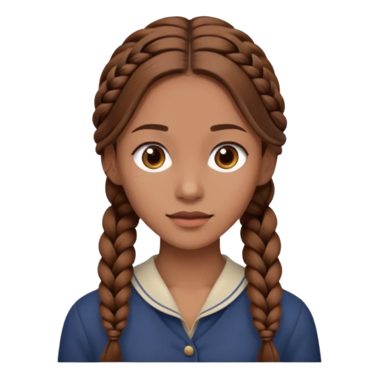 Woman with long single braid sticker