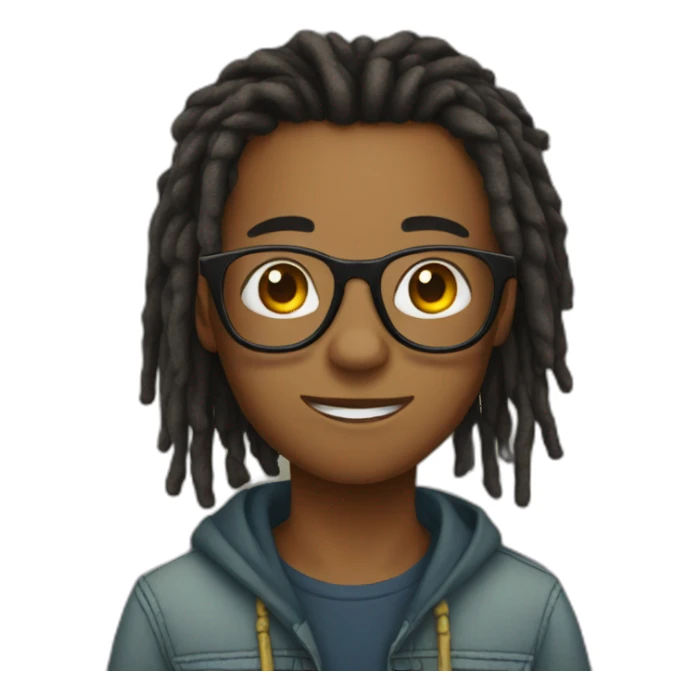 Boy with dreads and glasses sticker