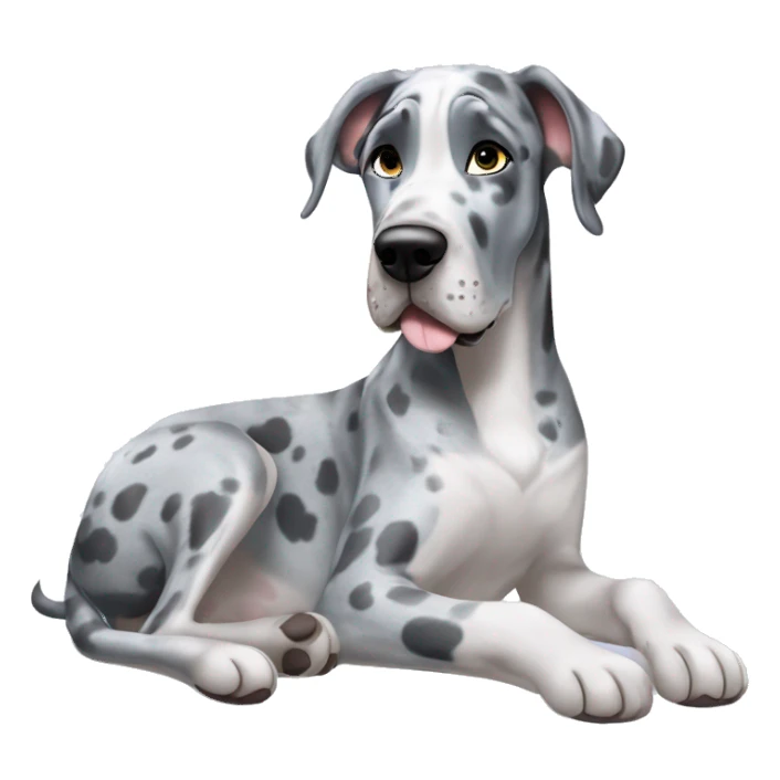Blue Merle Great Dane getting a massage  sticker