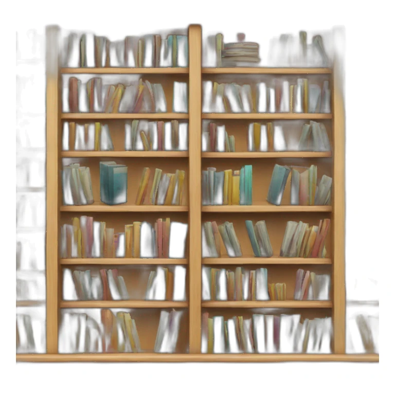 bookshelf with records books and dvds sticker