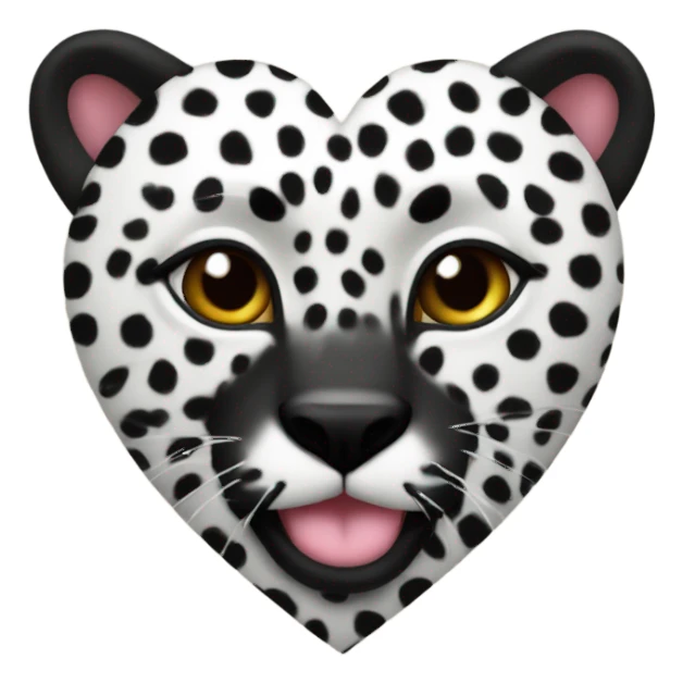 Black Cheetah print heart  sticker