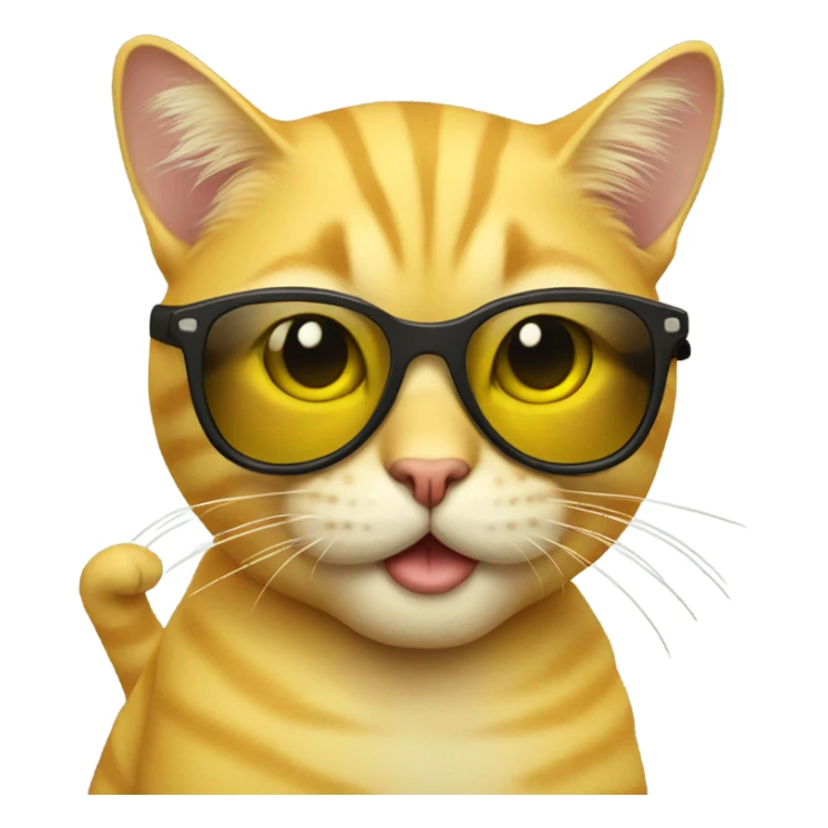 Yellow Cat with sunglasses sticker