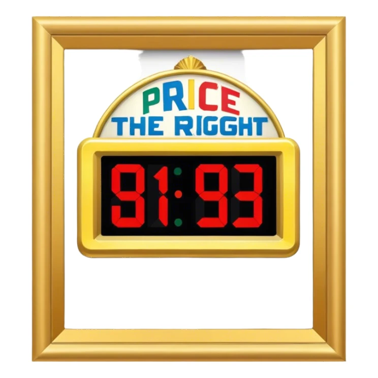 ‘the price is right’ number display frame sticker