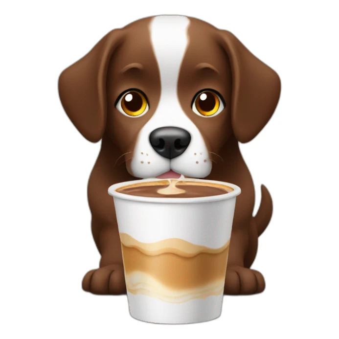 dog drink latte chocolate sticker