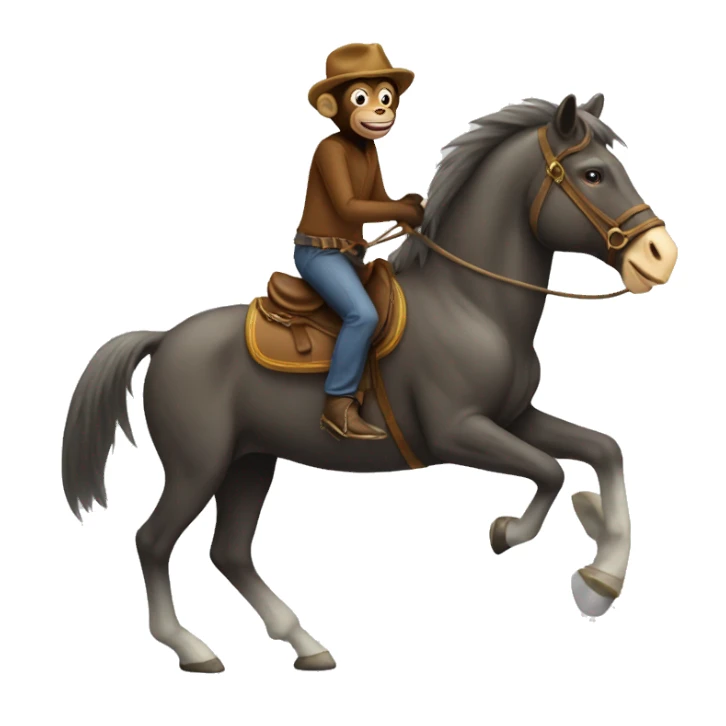 Monkey riding a horse sticker