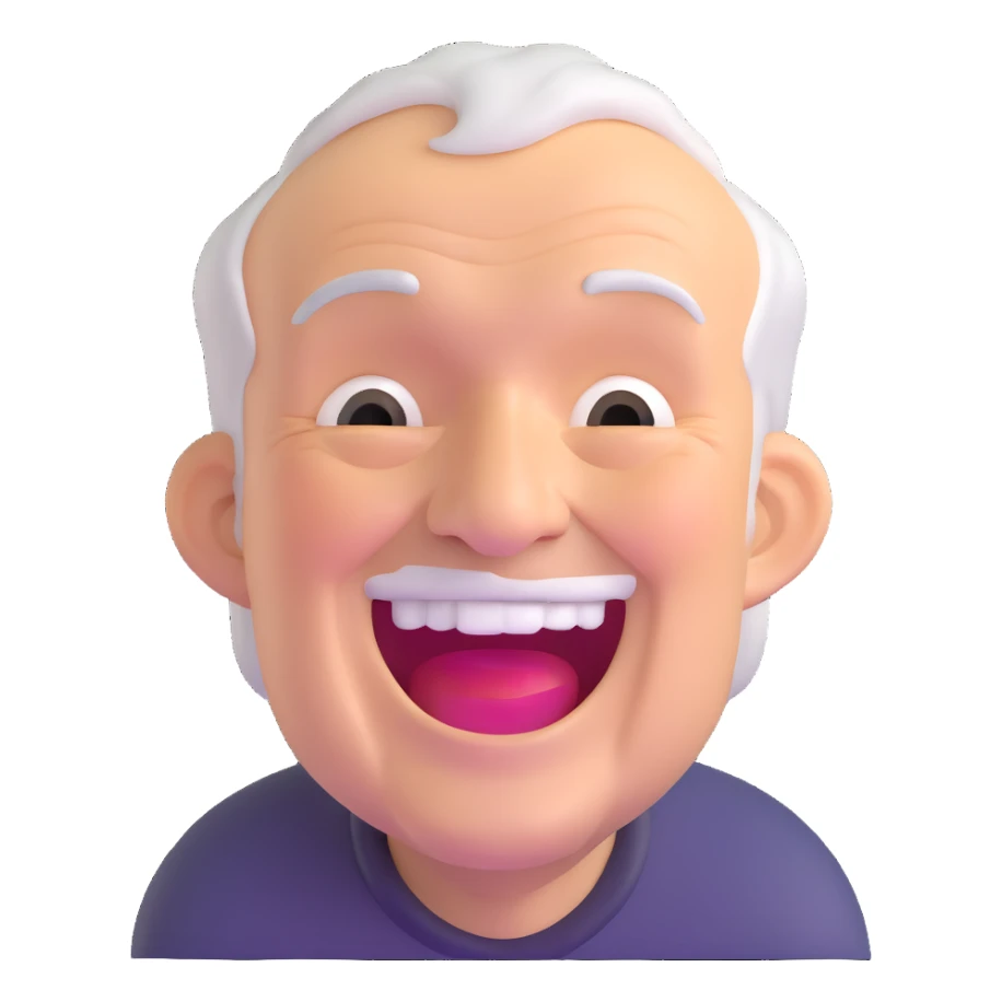 elderly man laughing out loud sticker