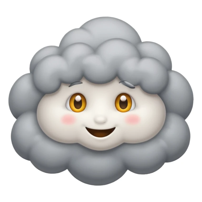 cute gray White Cloud, eyes,  sticker