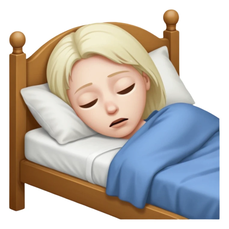 dying in a bed looking tired  sticker